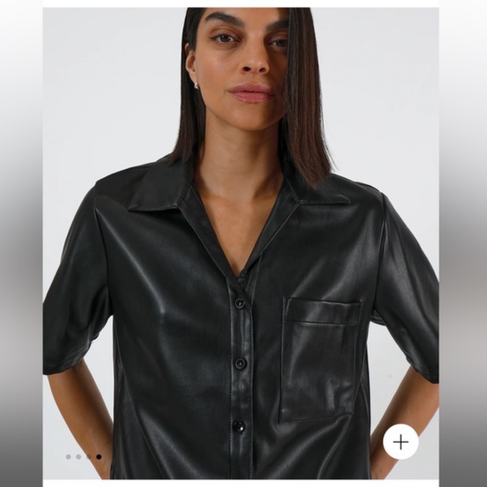 Apparis Black Faux Leather Shirt M - NWT